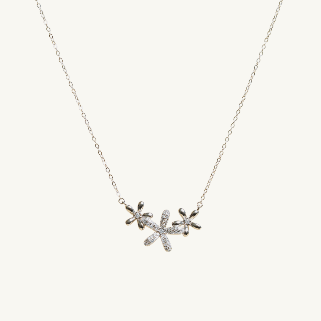 Blooming Flower Trio Necklace