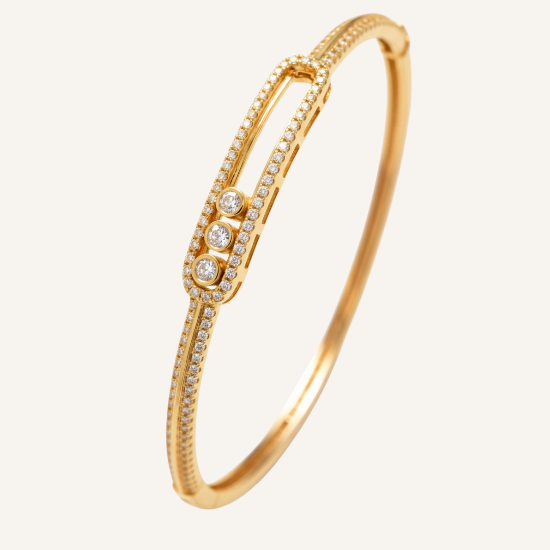 Floating Diamonds Bar Bangle