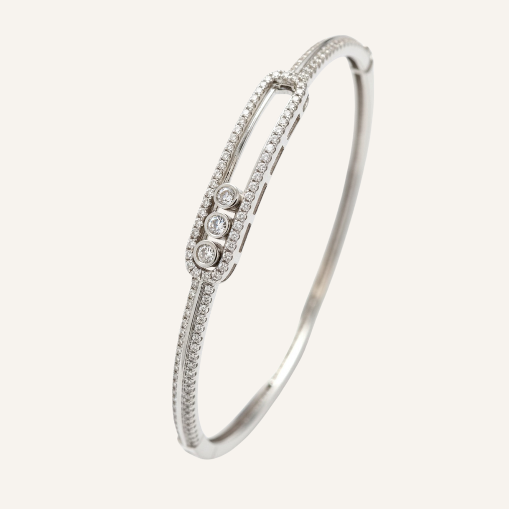 Floating Diamonds Bar Bangle