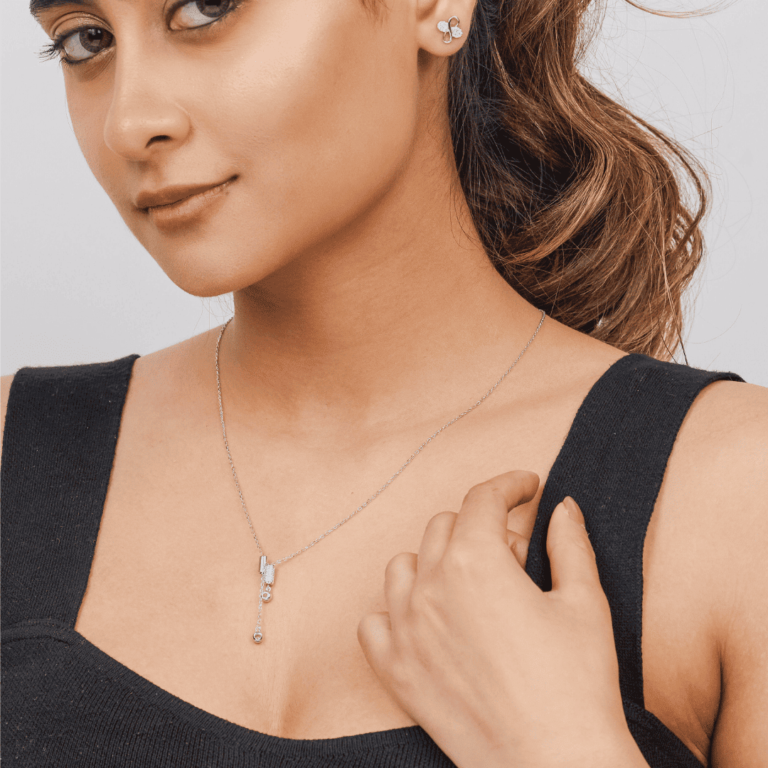 Double Cylindrical Drop Necklace