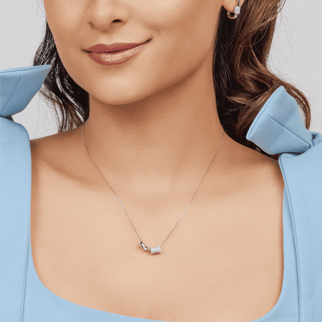 Twin Cylinder Chain Necklace
