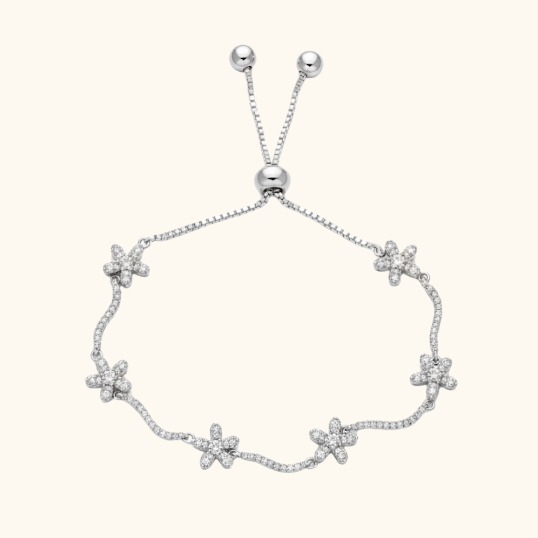 Adjustable Floret Tennis Bracelet