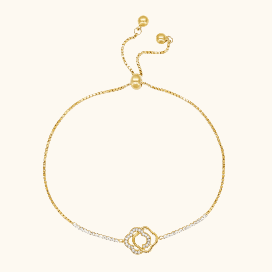 Adjustable Flower Link Bracelet