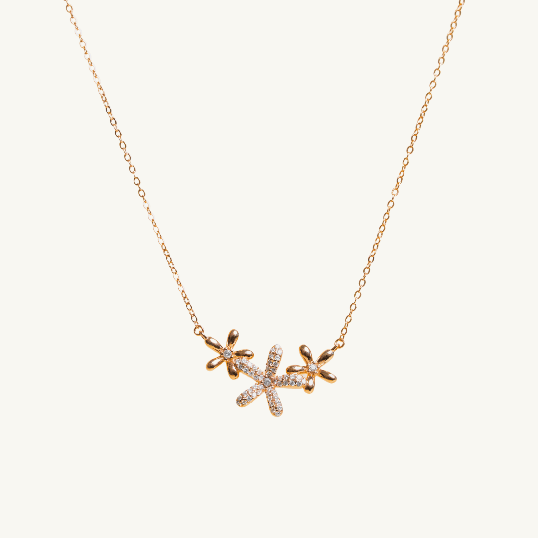 Blooming Flower Trio Necklace