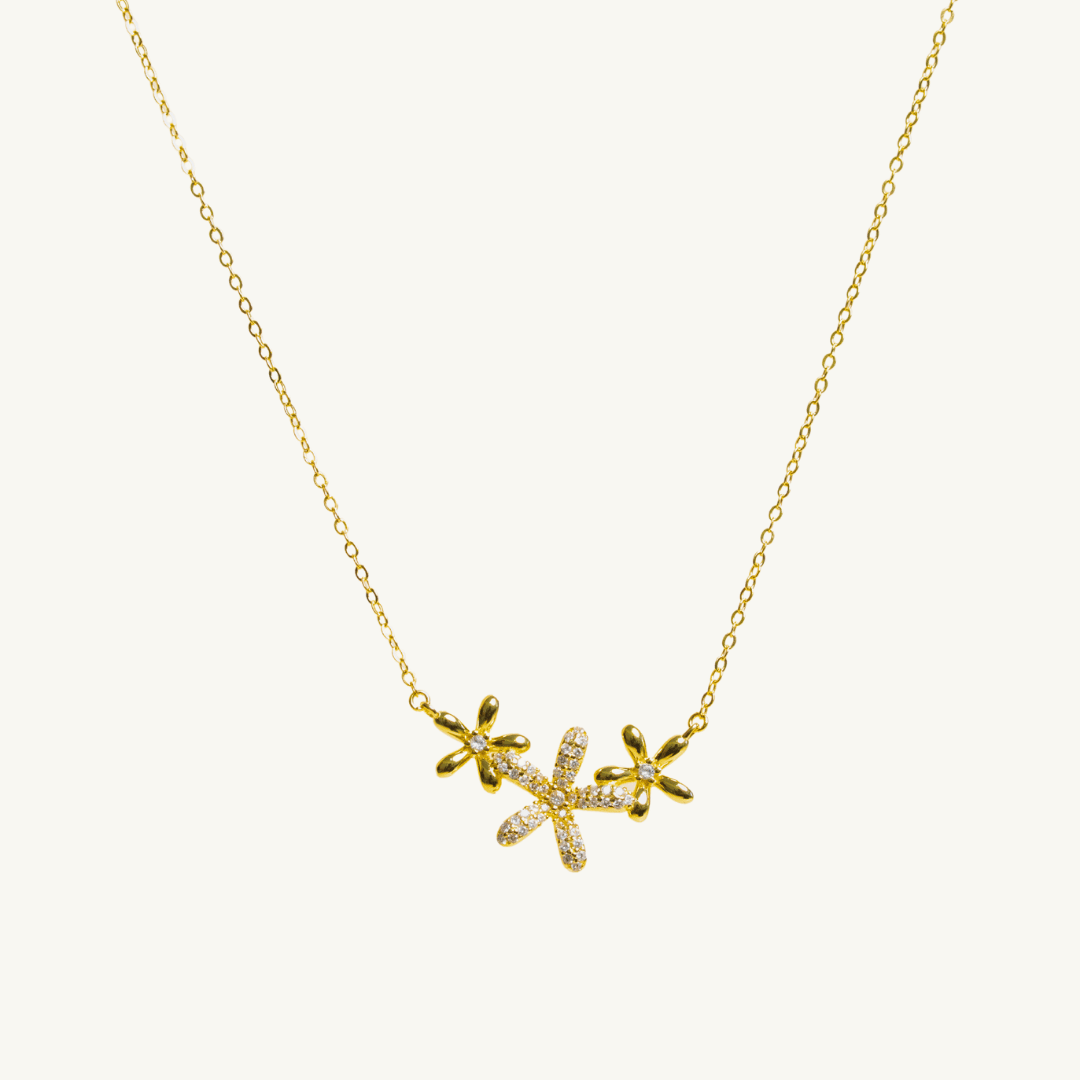 Blooming Flower Trio Necklace