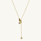 Double Cylindrical Drop Necklace