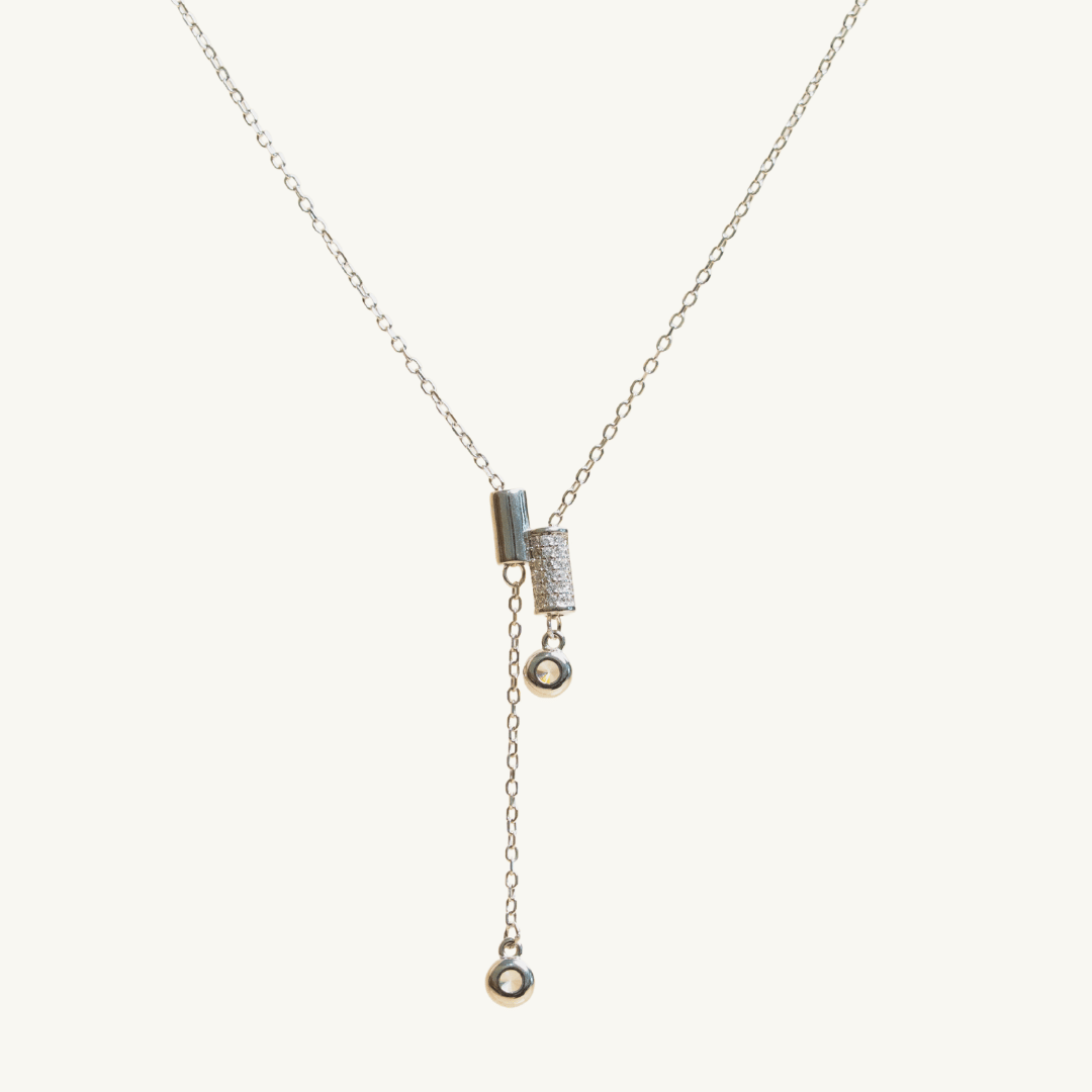 Double Cylindrical Drop Necklace