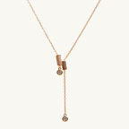 Double Cylindrical Drop Necklace