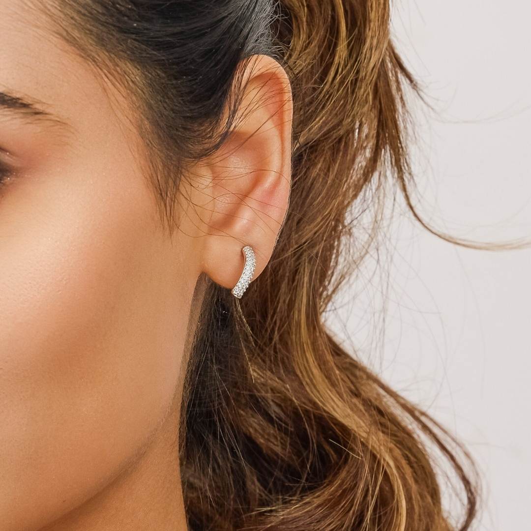 Long Stone Stud Earring