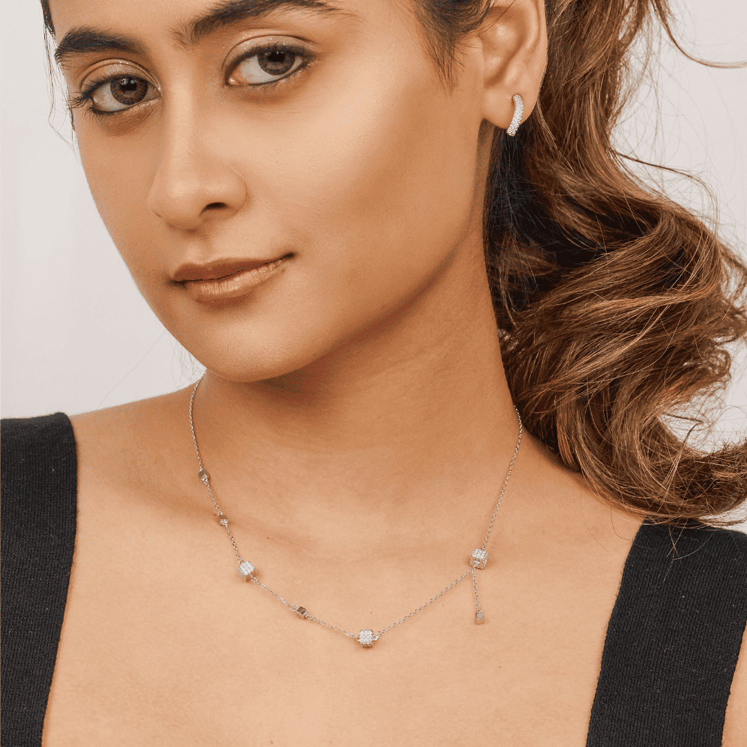 Multi Cubic Stone Necklace