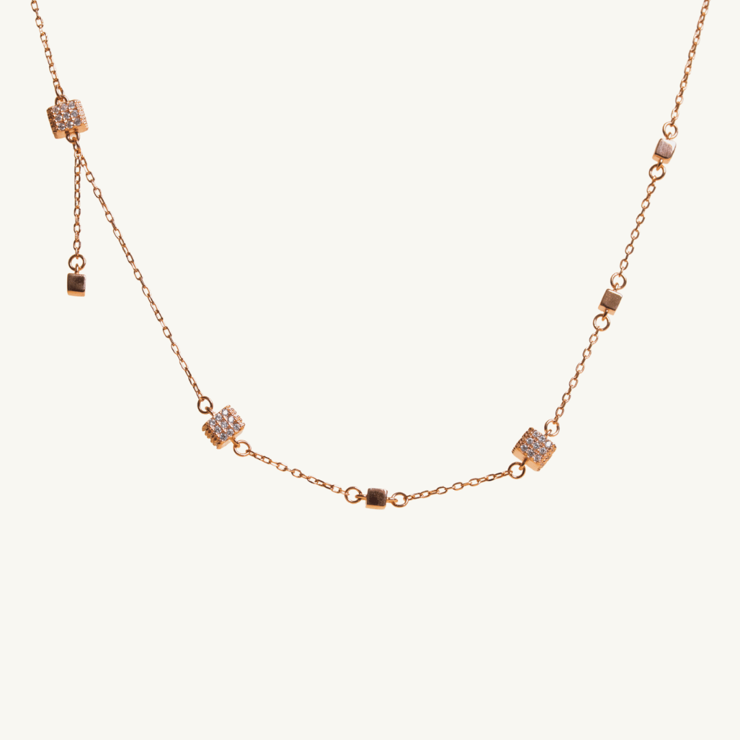Multi Cubic Stone Necklace