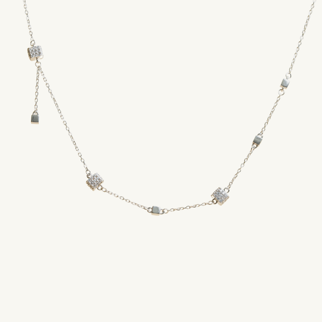 Multi Cubic Stone Necklace