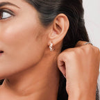 Pearl & Metal Hoop Earring
