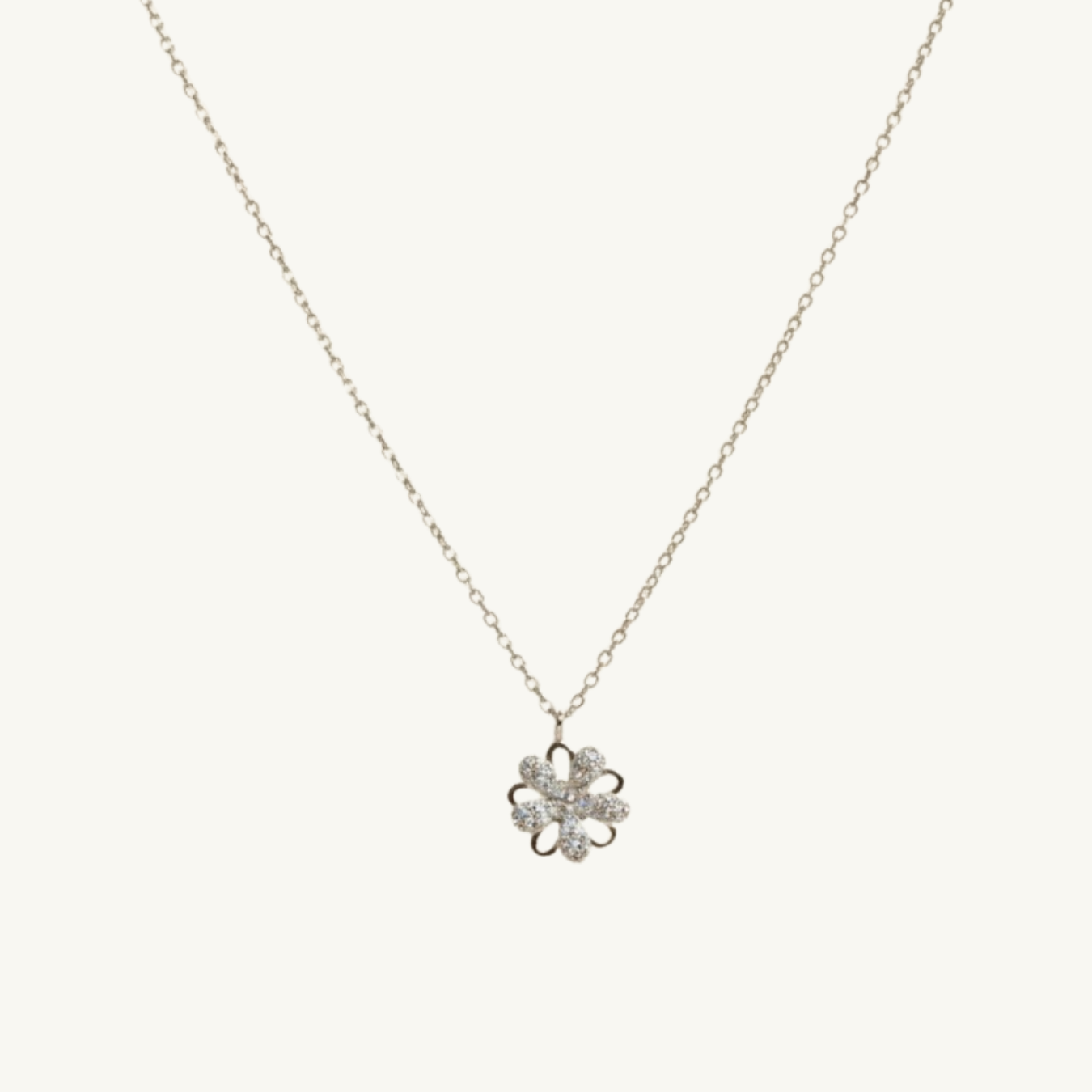 Rotatable Flower Pendant Necklace