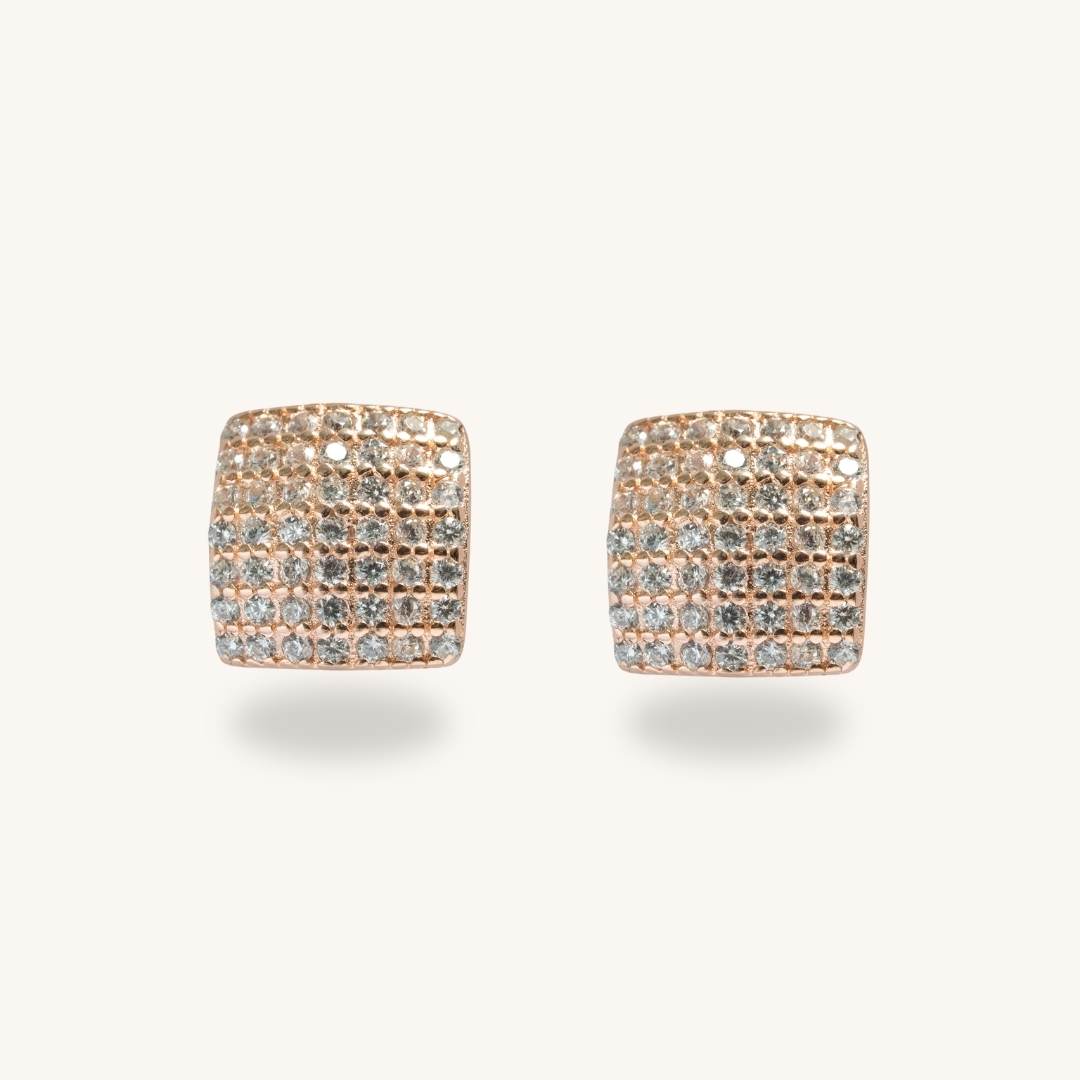 Square Stone Stud Earring