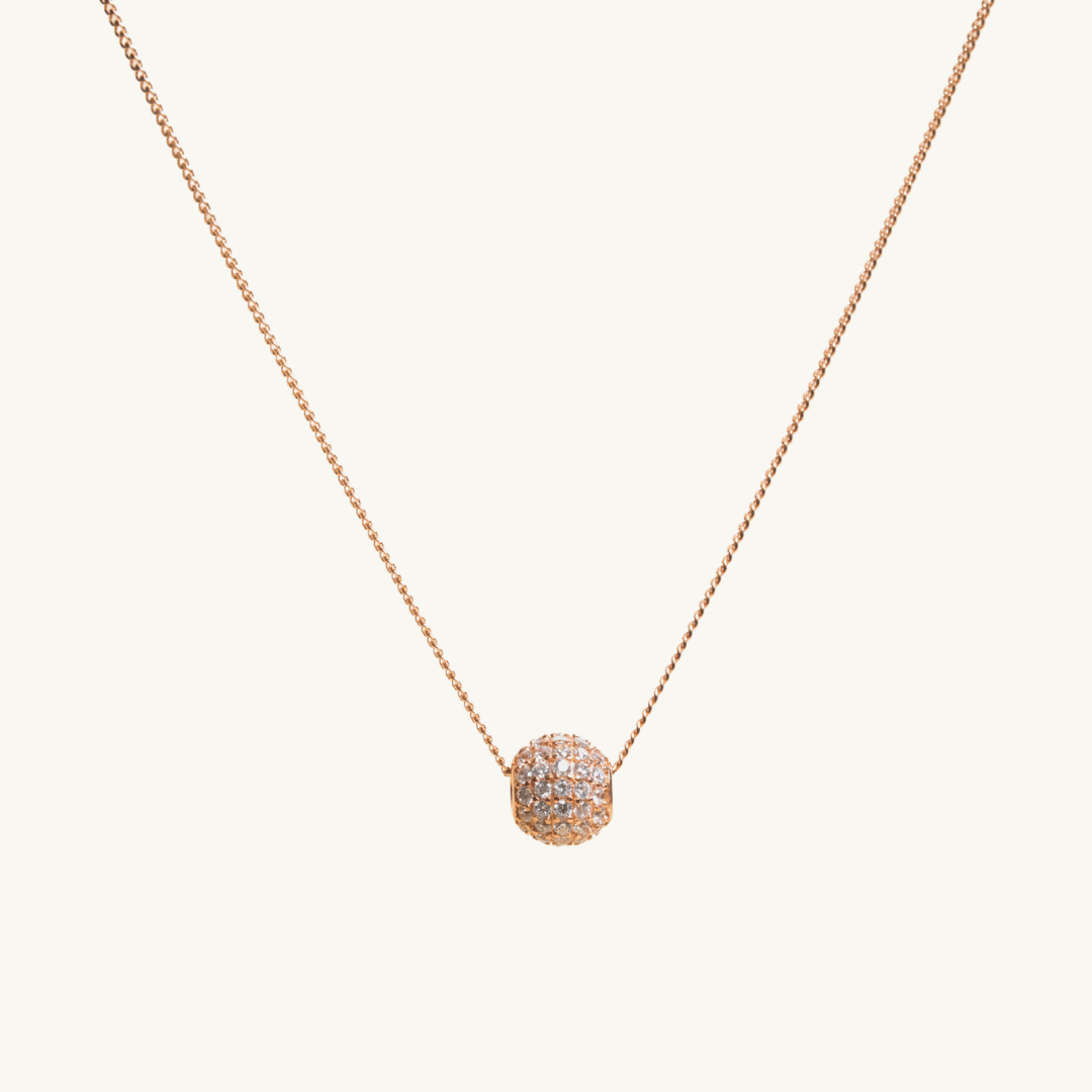 Stone Bead Ball Necklace