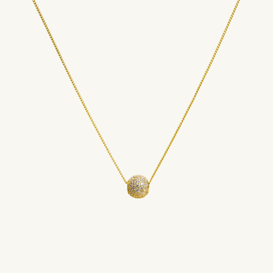 Stone Bead Ball Necklace