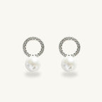 Stone Pearl Stud Earring