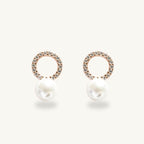 Stone Pearl Stud Earring