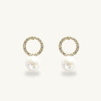Stone Pearl Stud Earring
