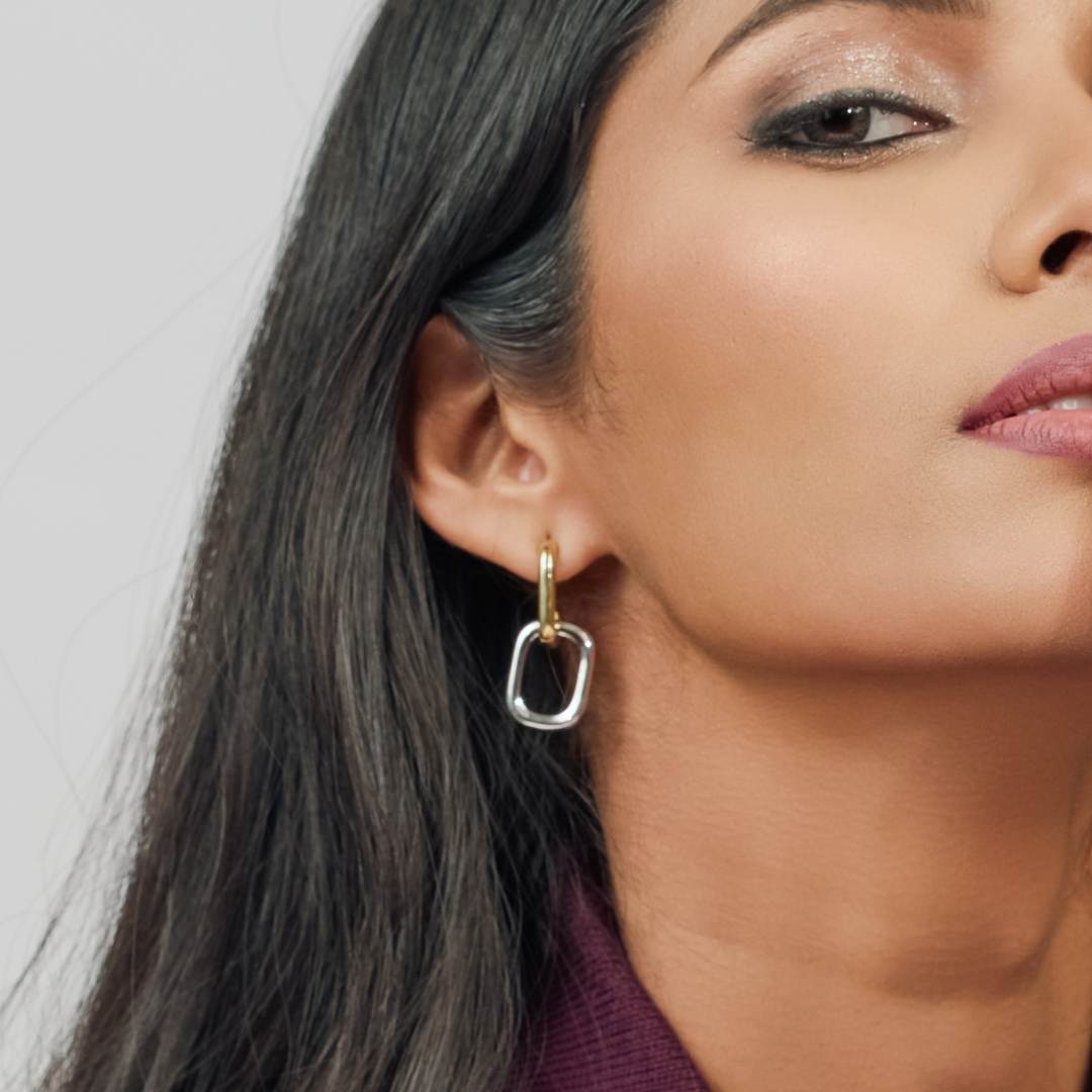 Two Tone Dangler Earring