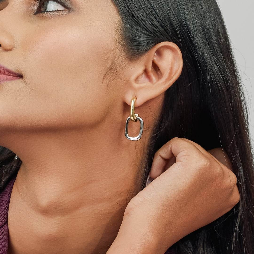 Two Tone Dangler Earring